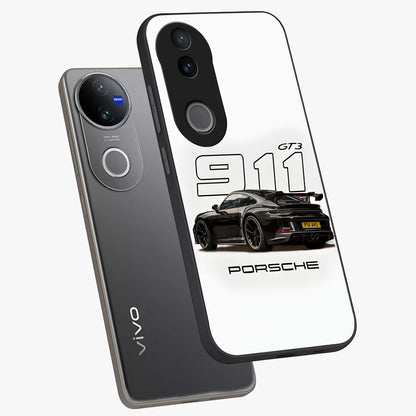 Turbo Legacy Icon Glass Case displayed in angled mockup highlighting dynamic automotive design with performance aesthetic.