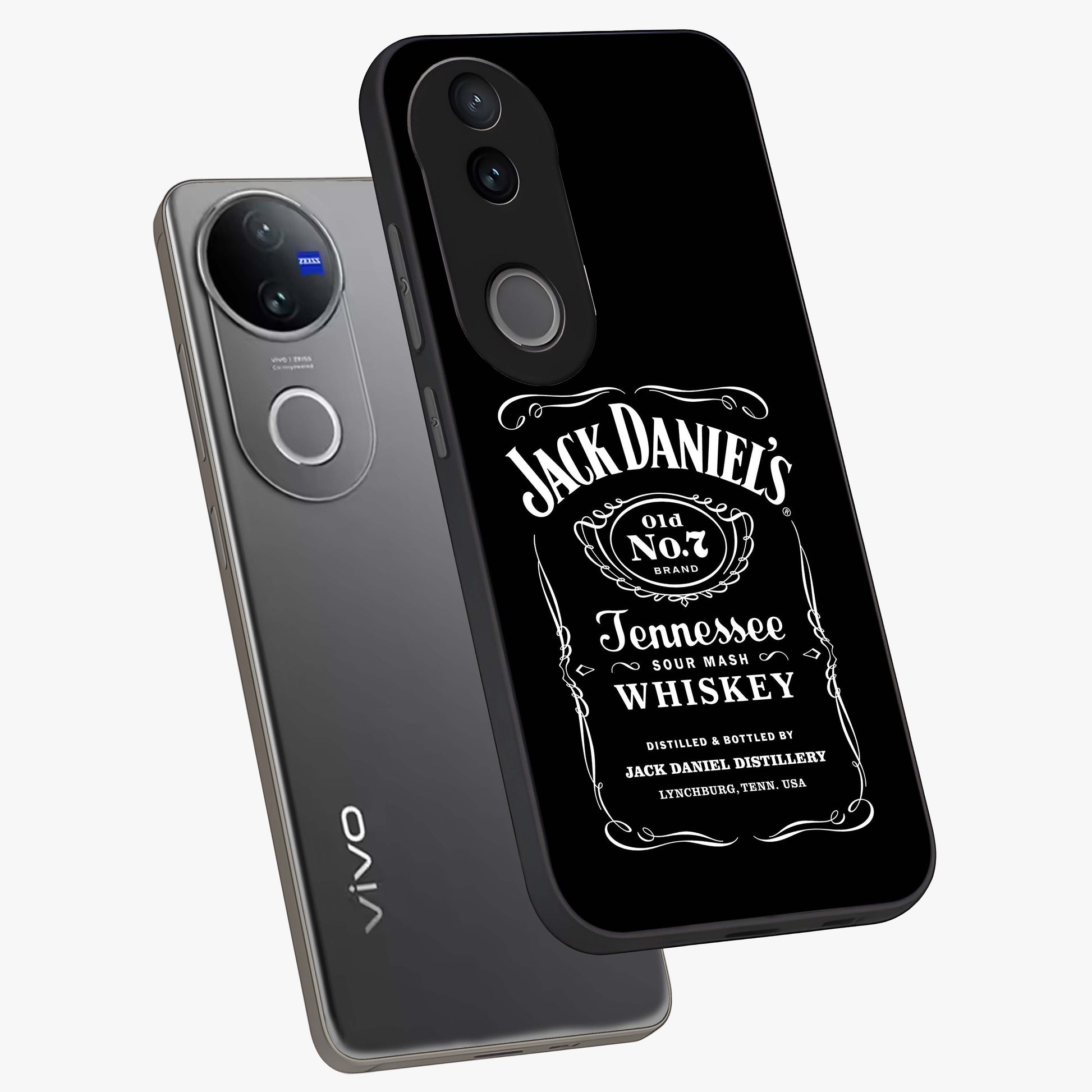 Vintage Whiskey Heritage Glass Case displayed in angled mockup highlighting retro beverage themed design with heritage aesthetic.