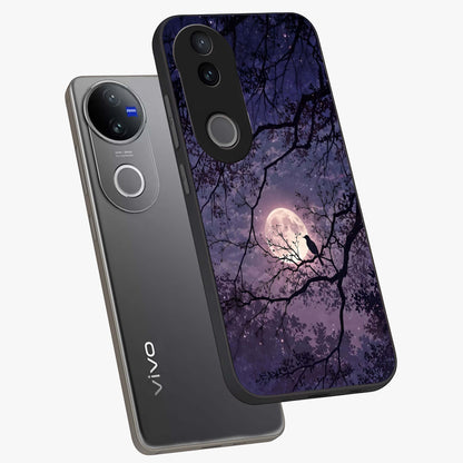 Whispering Moon Silence Glass Case displayed in angled mockup highlighting calm lunar design with dreamy night aesthetic.