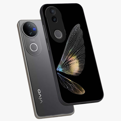 Whispers Of Wings Glass Case displayed in angled mockup highlighting soft feather design with celestial aesthetic style.