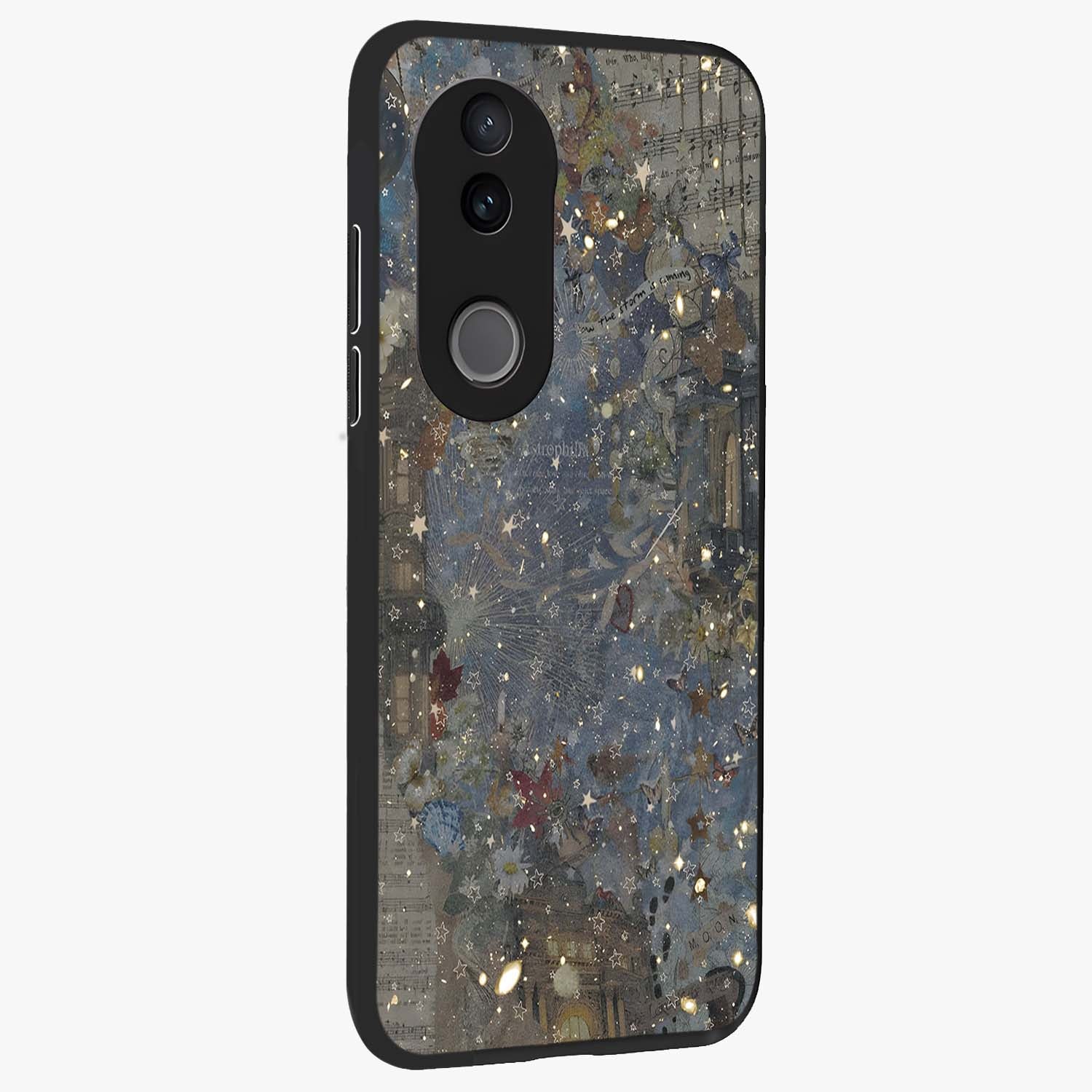 Aesthetic Astrolophia Glass Case upright view showcasing soft aesthetic theme with stylish modern look.