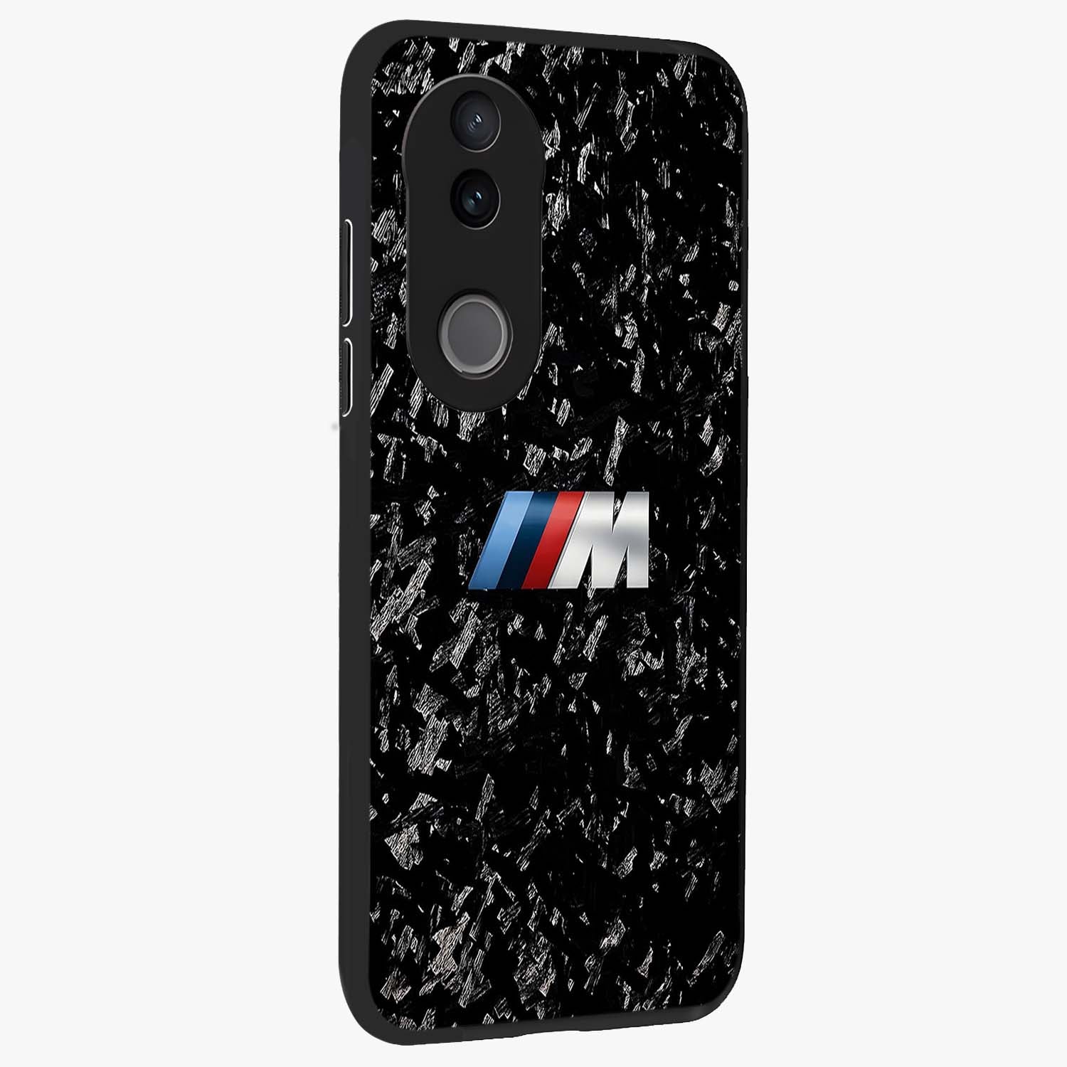 Carbon Speed Mark Glass Case upright view showcasing modern carbon speed graphic with bold automotive theme.
