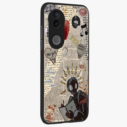 City Dream Sketch Glass Case upright view showcasing urban skyline artwork with stylish hand drawn design.