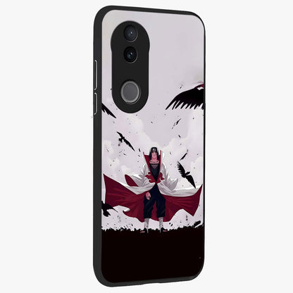 Crimson Crow Ascension Glass Case upright view showcasing dramatic crow artwork with bold gothic theme.