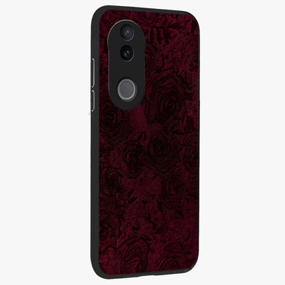 Crimson Fade Flow Glass Case upright view showcasing dynamic crimson flow artwork with stylish abstract theme.