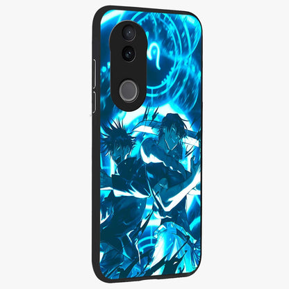 Cursed Energy Clash Glass Case upright view showcasing dramatic clash artwork with bold supernatural theme.