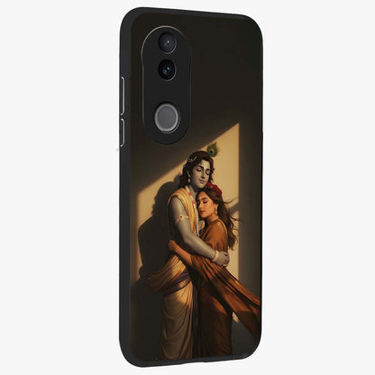 Divine Eternal Love Glass Case upright view showcasing graceful spiritual artwork with eternal love theme.