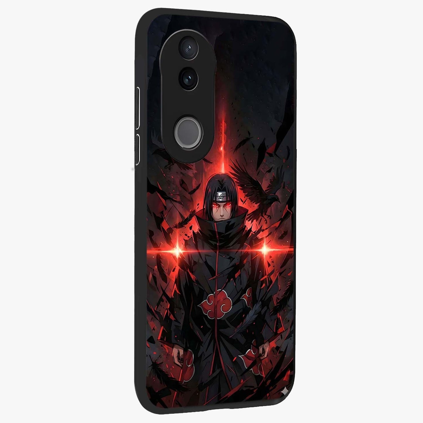 Focused Blade Discipline Glass Case upright view showcasing strong typography statement with sleek motivational theme.