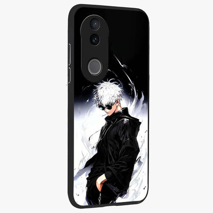 Limitless Shadow King Glass Case upright view showcasing bold shadow warrior artwork with epic fantasy theme.