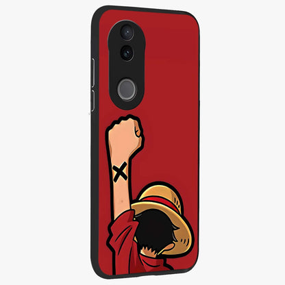 Luffy X Spirit Glass Case upright view showcasing striking anime artwork with adventurous character theme.