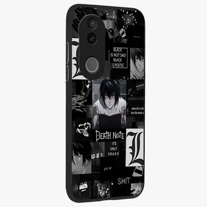 Midnight Chaos Mind Glass Case upright view showcasing expressive abstract artwork with bold dark theme.