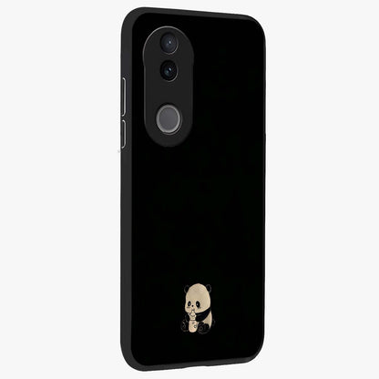 Midnight Panda Love Glass Case upright view showcasing charming panda artwork with playful romantic theme.