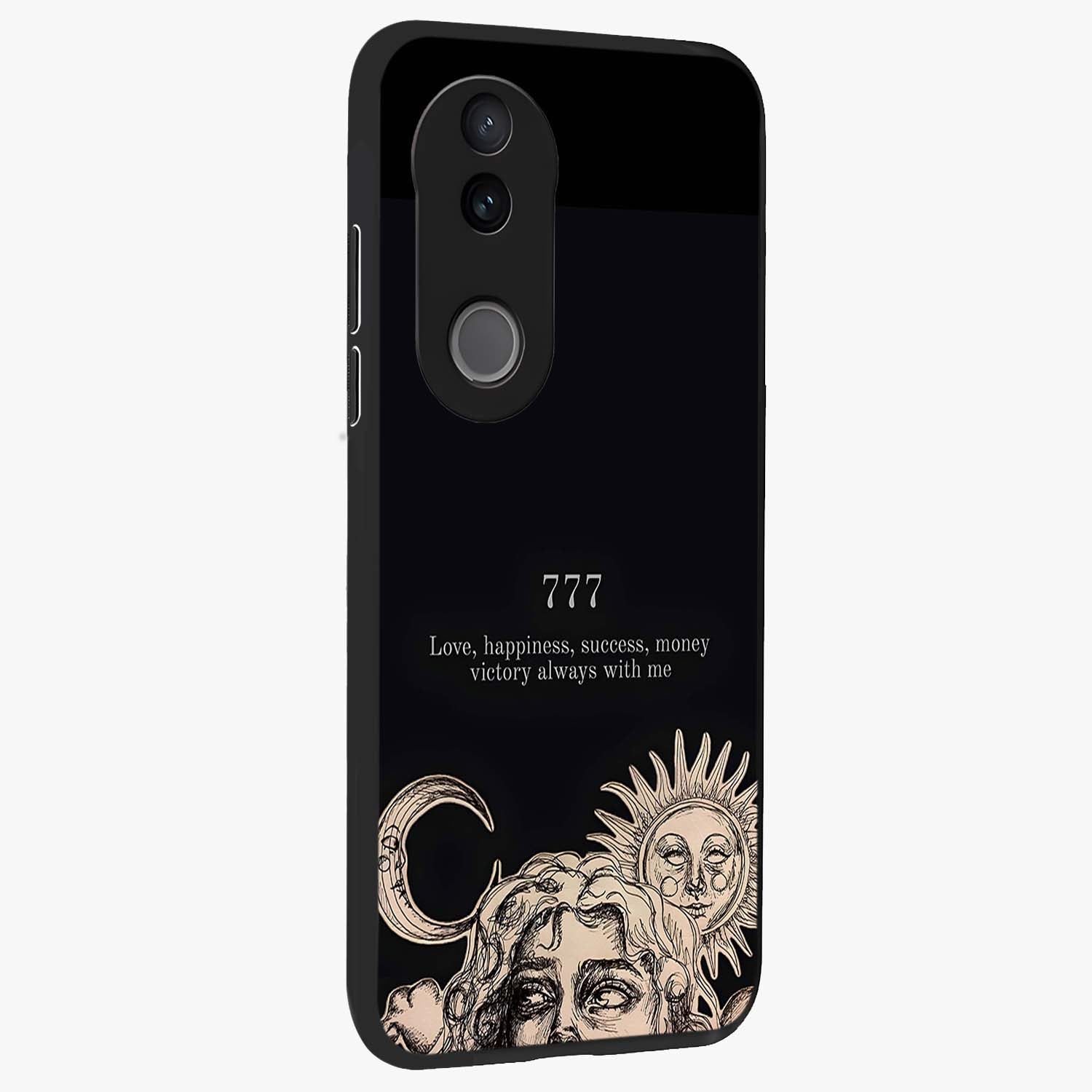 Mystic Victory Aura Glass Case upright view showcasing powerful victory themed artwork with spiritual energy vibe.