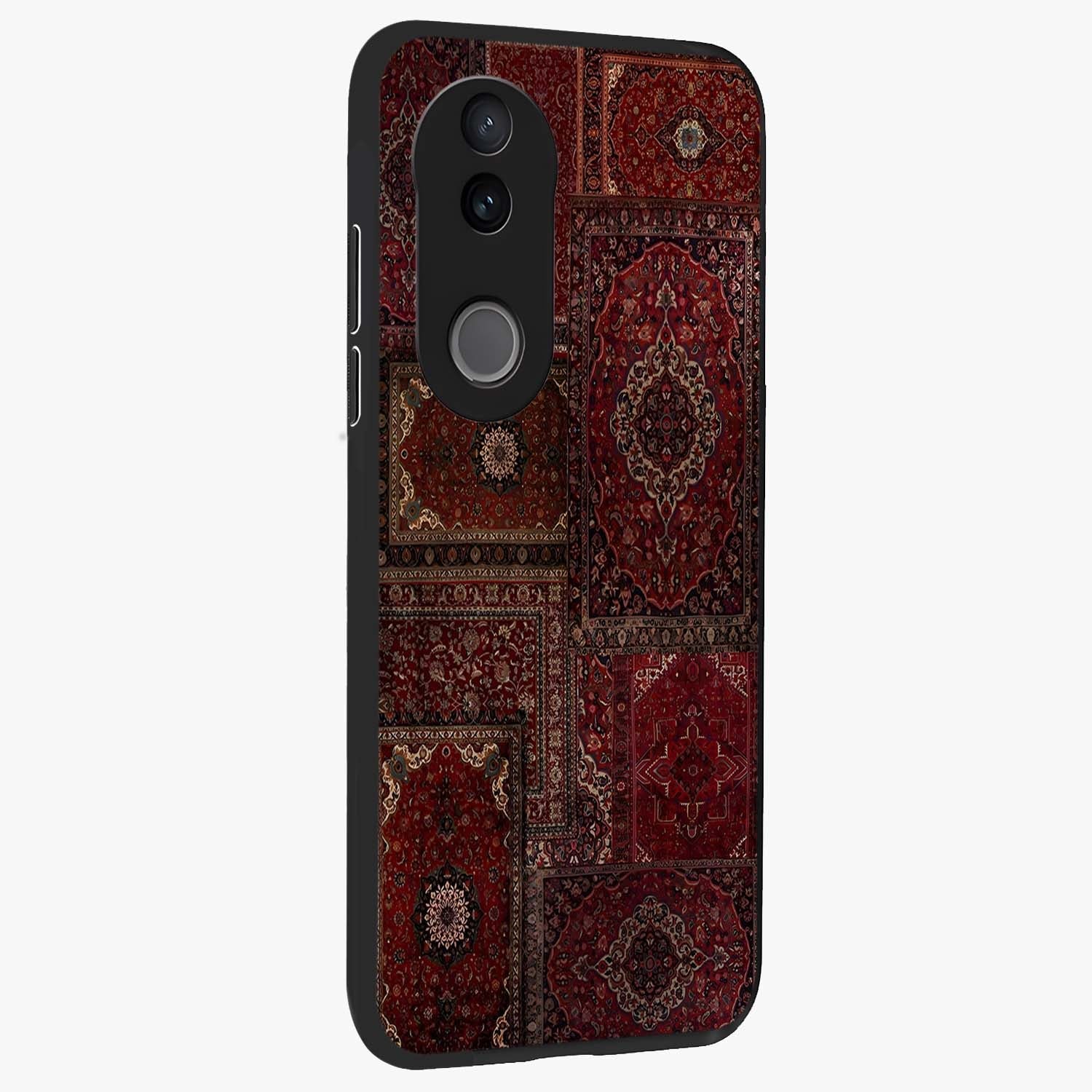 Persian Velvet Tale Glass Case upright view showcasing elegant Persian artwork with classic heritage theme.