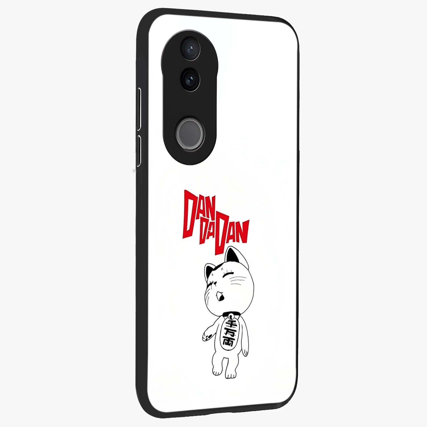 Playful Spirit Charm Glass Case upright view showcasing vibrant charm artwork with fun artistic theme.