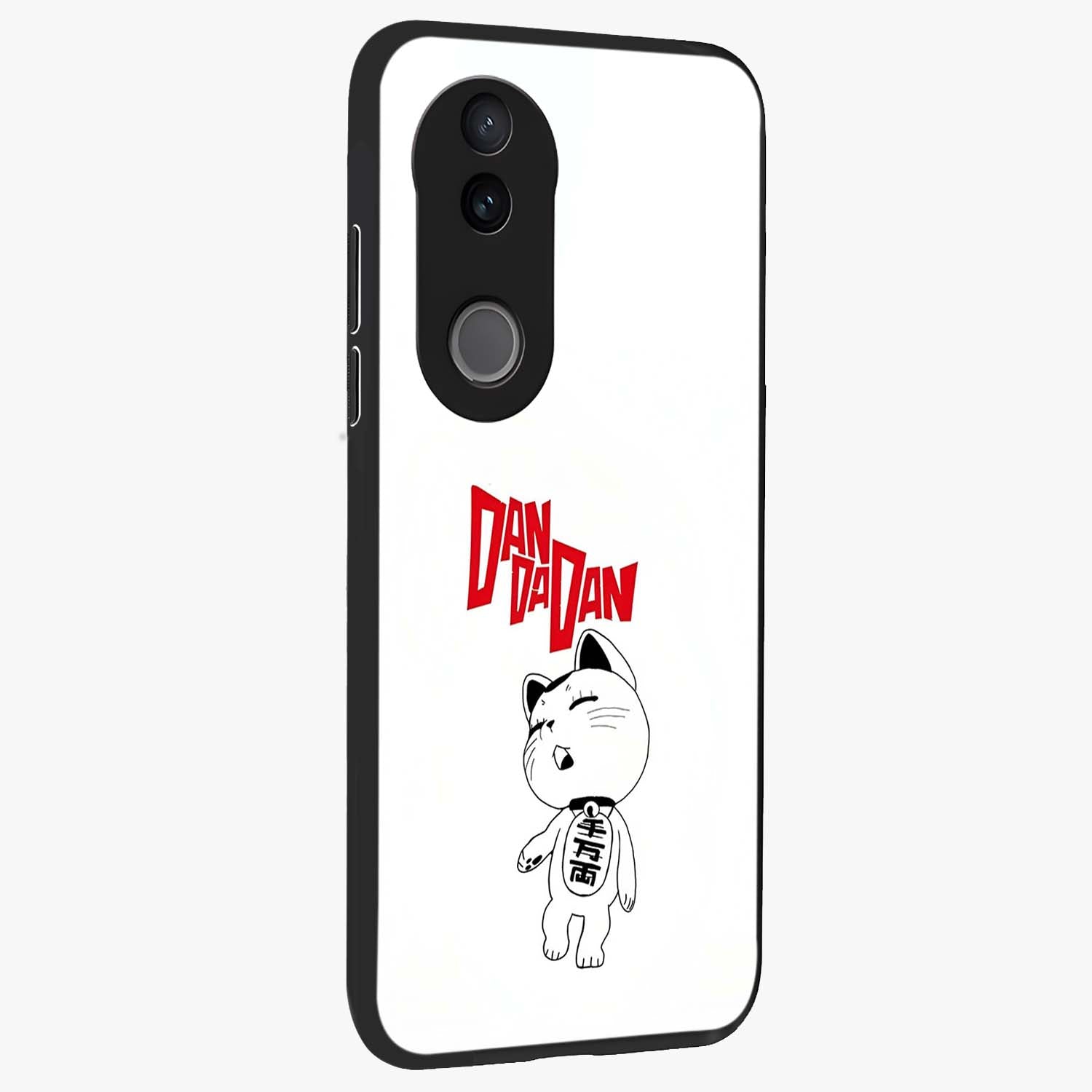 Playful Spirit Charm Glass Case upright view showcasing vibrant charm artwork with fun artistic theme.