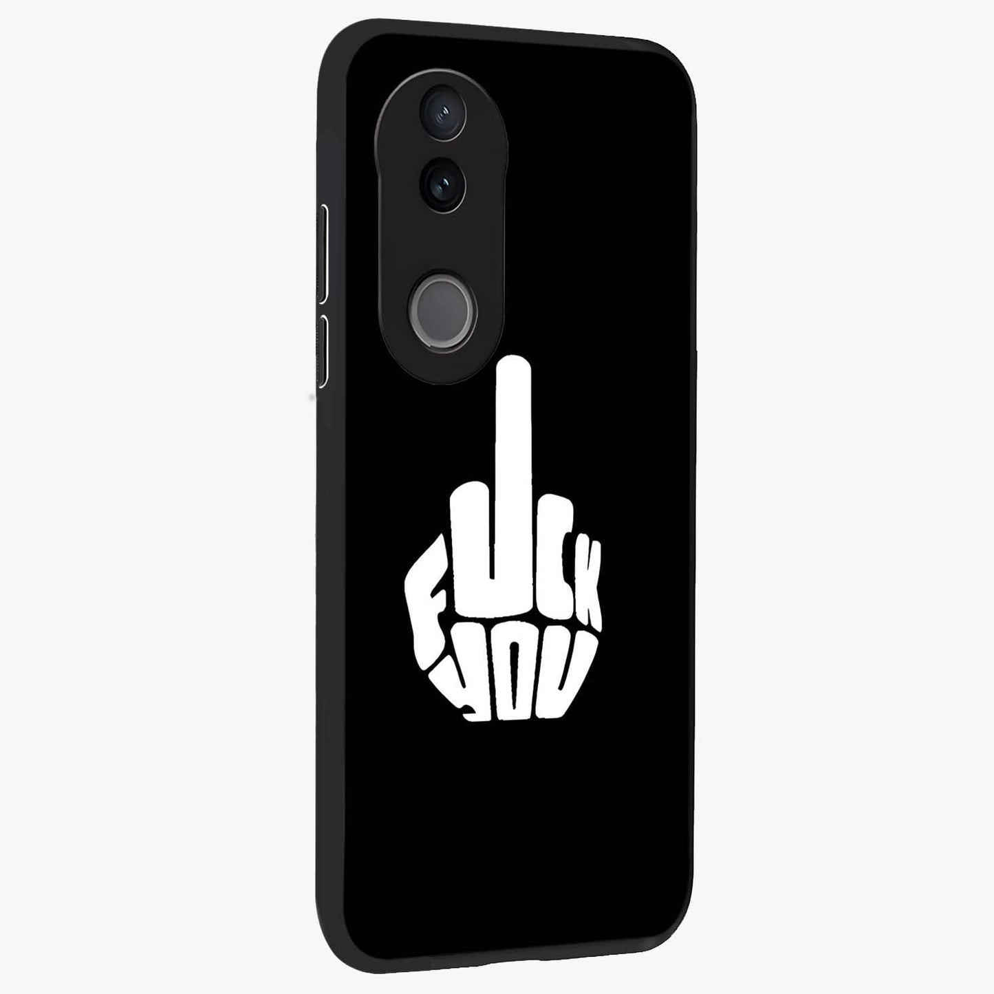 Rebel Mode On Glass Case upright view showcasing striking statement artwork with bold rebellious theme.