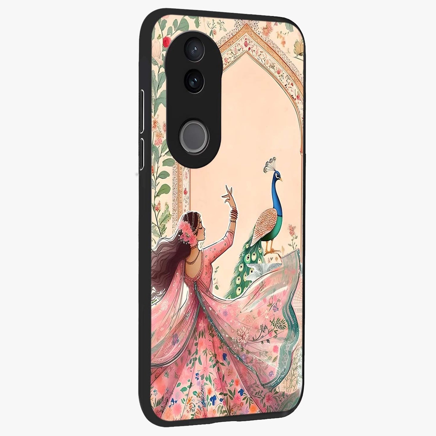 Royal Grace Muse Glass Case upright view showcasing stylish artistic artwork with sophisticated royal theme.