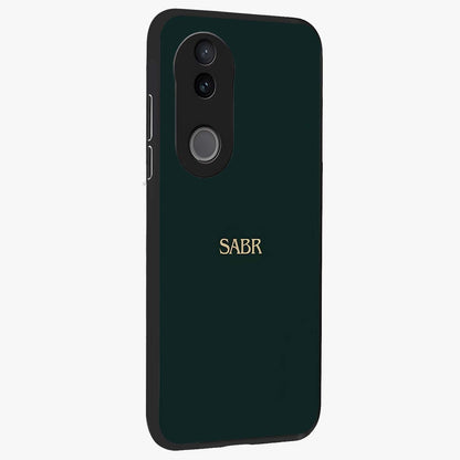 Sabr Minimal Patience Glass Case upright view showcasing calm minimalist artwork with motivational patience theme.