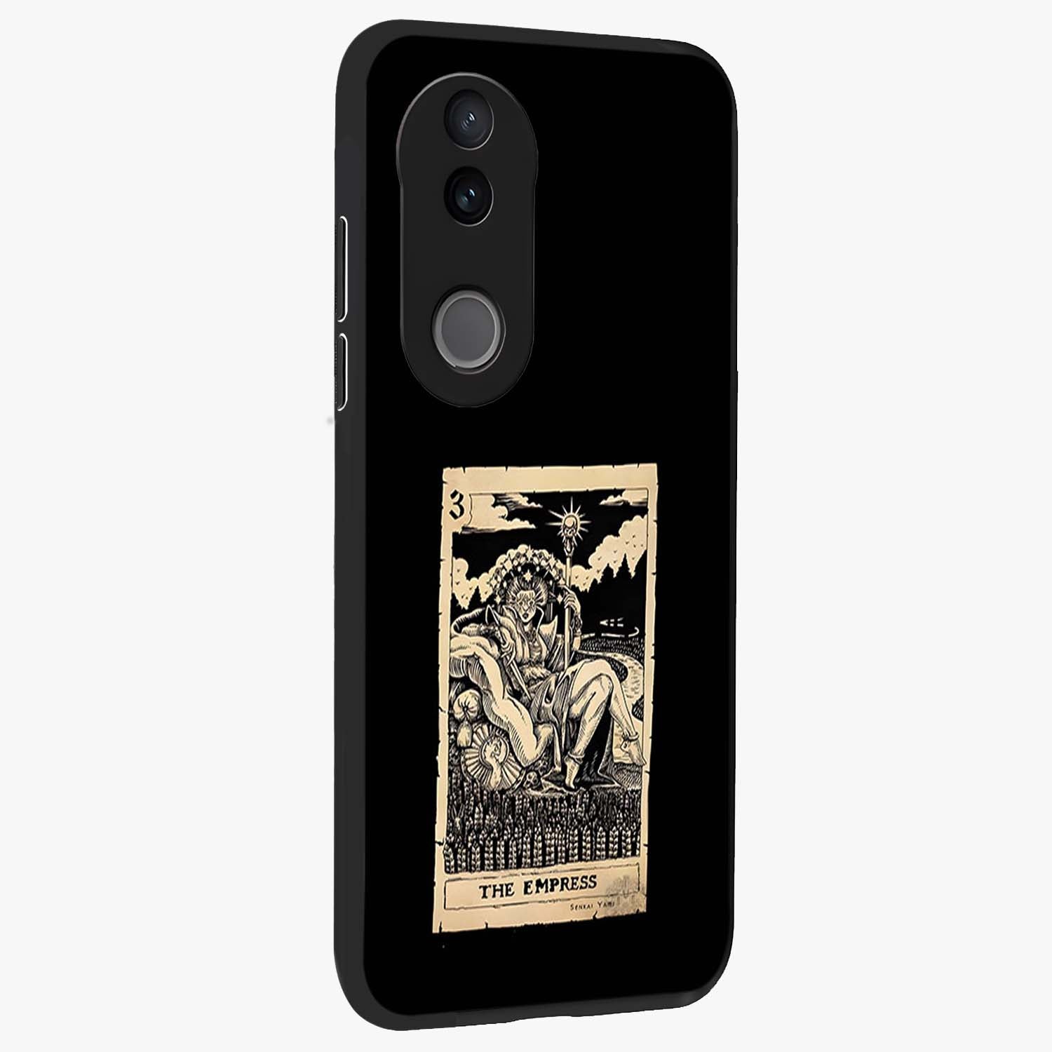 The Empress Glass Case upright view showcasing powerful empress themed artwork with luxurious artistic theme.