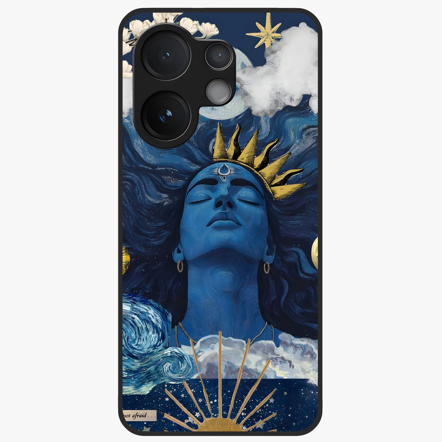 Aesthetic Lord Shiva Glass Case showing flat back view with divine Shiva artwork and glossy glass finish.