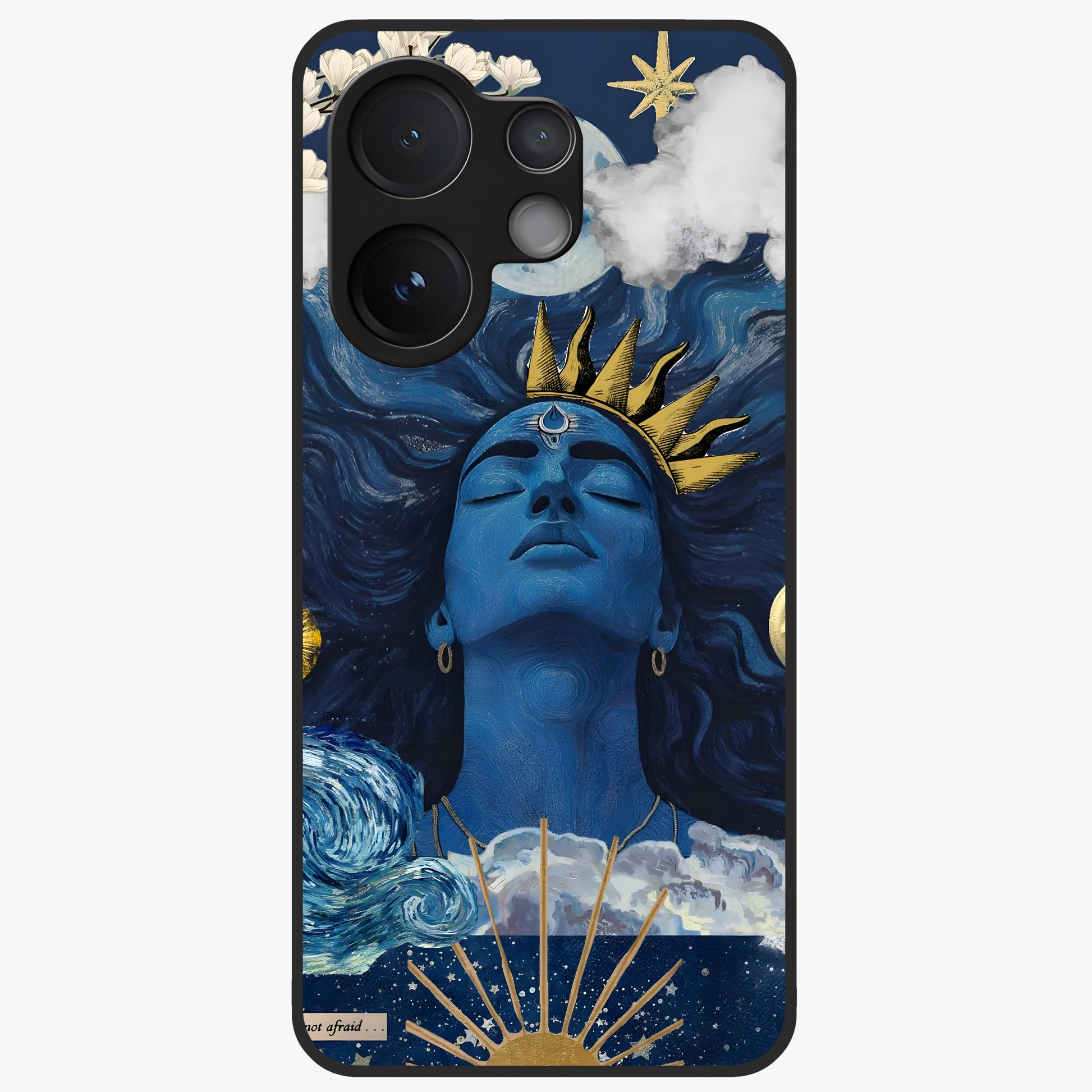Aesthetic Lord Shiva Glass Case showing flat back view with divine Shiva artwork and glossy glass finish.