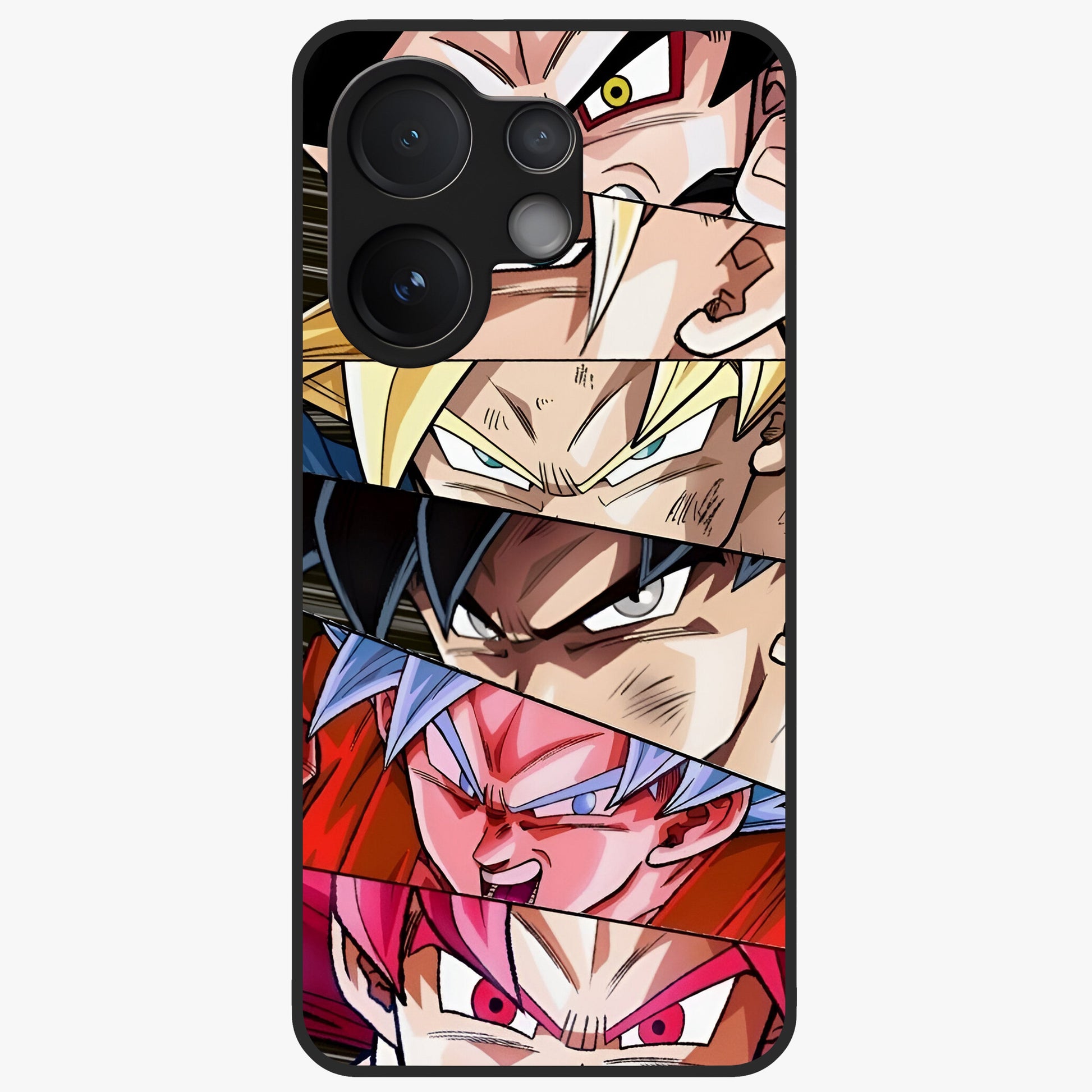 Anime Character Glass Case showing flat back view with vibrant anime artwork and glossy glass finish.