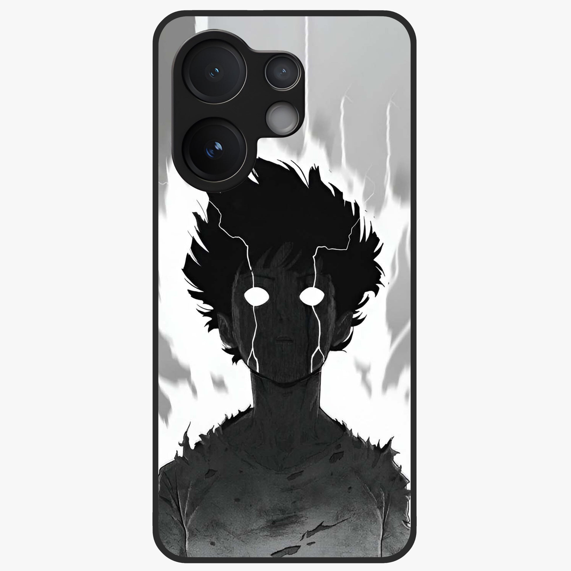 Awakened Inner Rage Glass Case showing flat back view with intense artistic artwork and glossy glass finish.