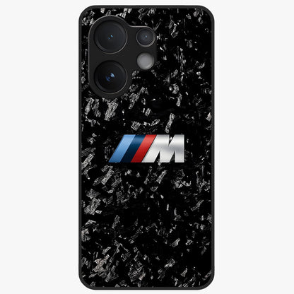 Carbon Speed Mark Glass Case showing flat back view with sporty carbon pattern artwork and glossy glass finish.