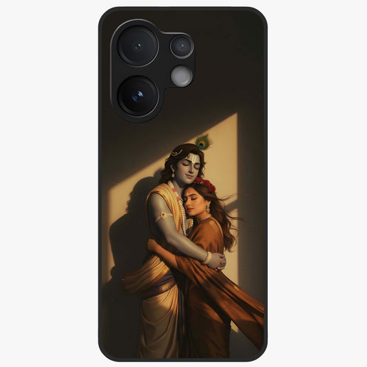Divine Eternal Love Glass Case showing flat back view with spiritual love themed artwork and glossy glass finish.