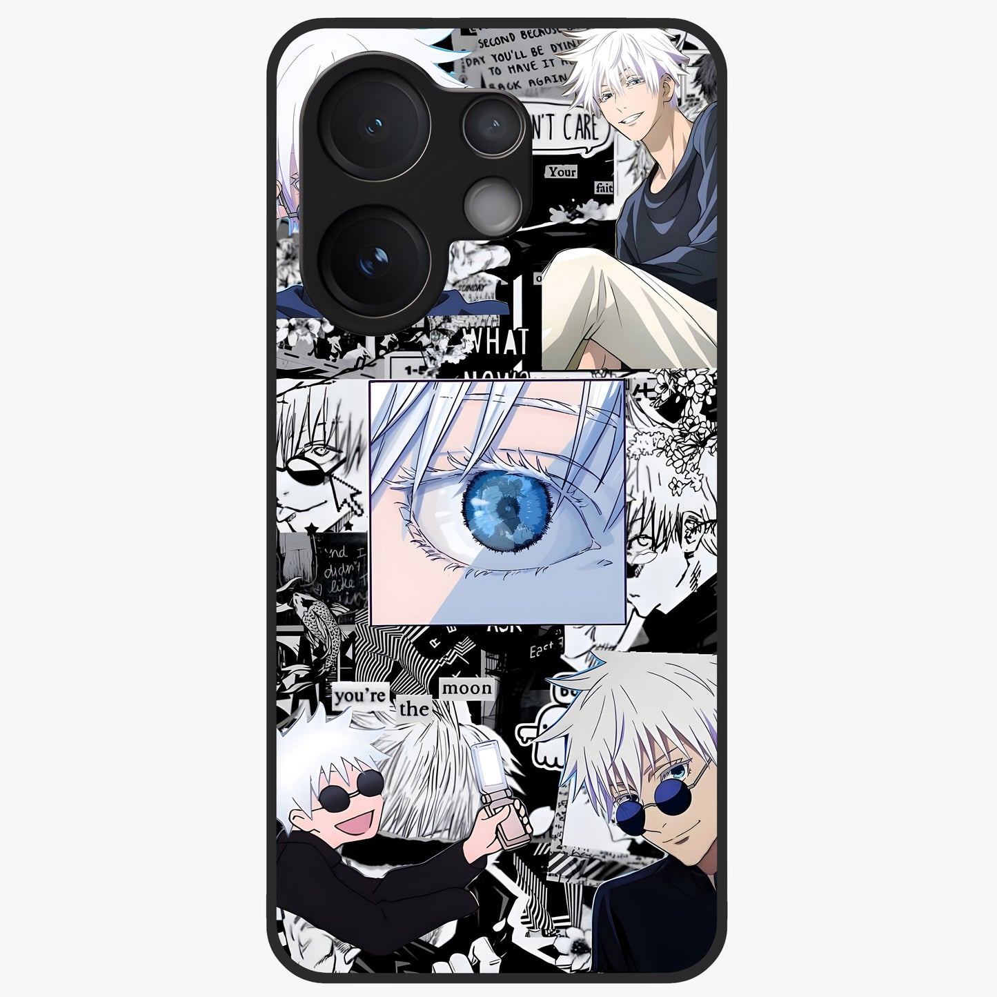 Infinity Sorcerer Chaos Glass Case showing flat back view with mystical sorcerer themed artwork and glossy glass finish.