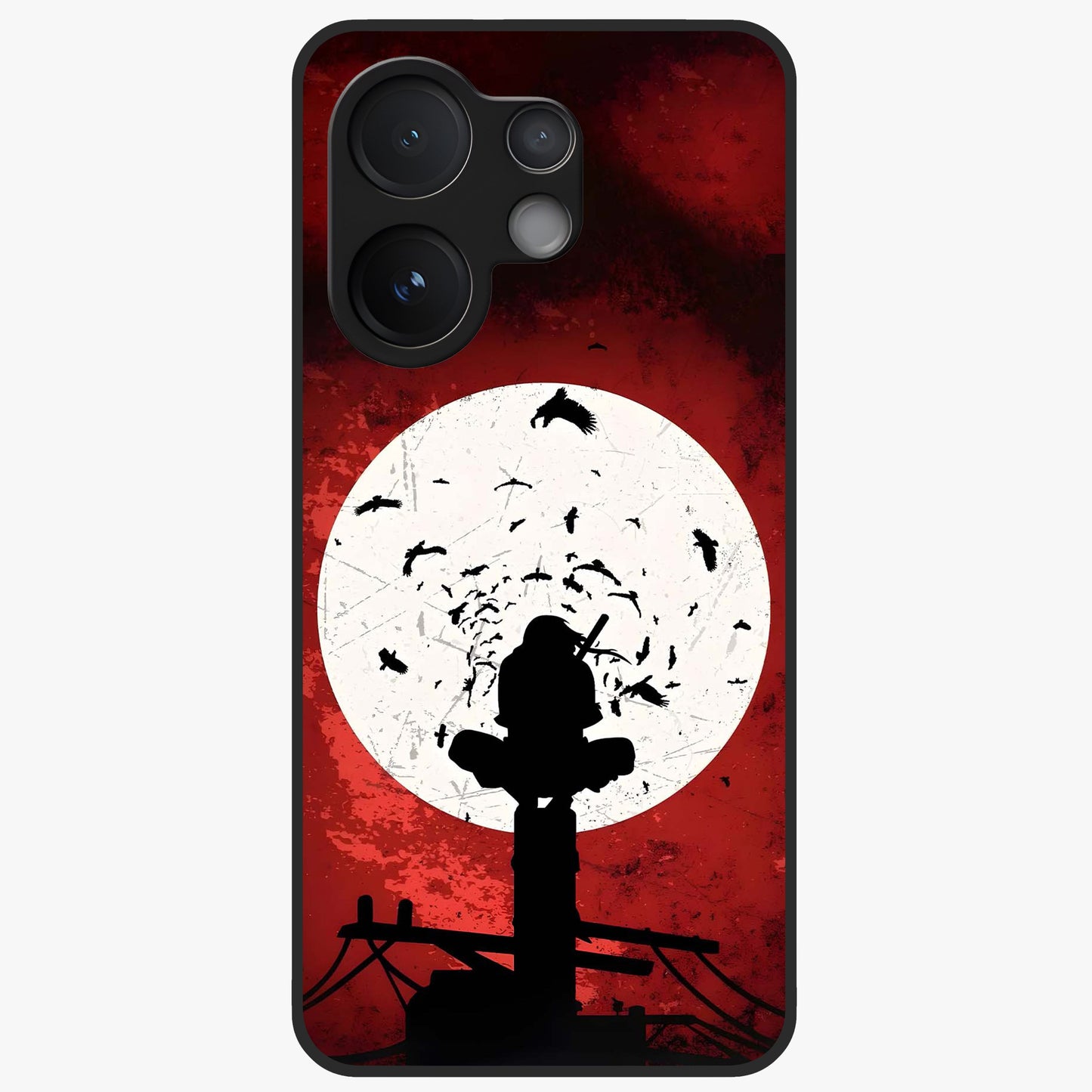 Itachi Limited Edition Naruto Anime Glass Case showing flat back view with iconic anime character artwork and glossy glass finish.