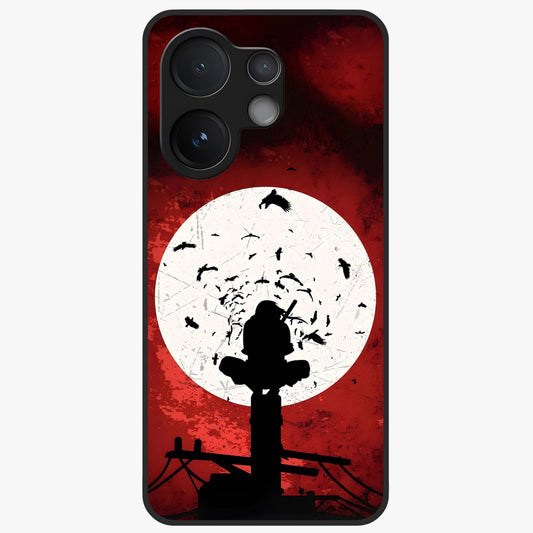 Itachi Limited Edition Naruto Anime Glass Case showing flat back view with iconic anime character artwork and glossy glass finish.
