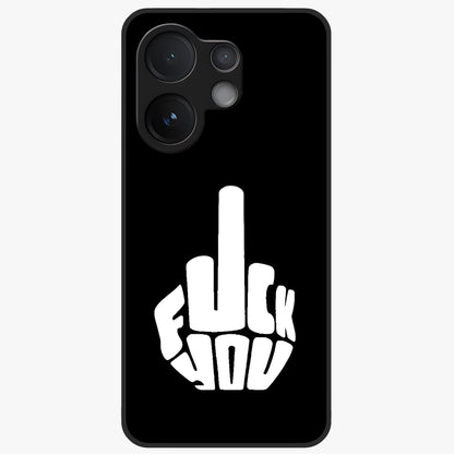 Rebel Mode On Glass Case showing flat back view with bold rebellious typography artwork and glossy glass finish.