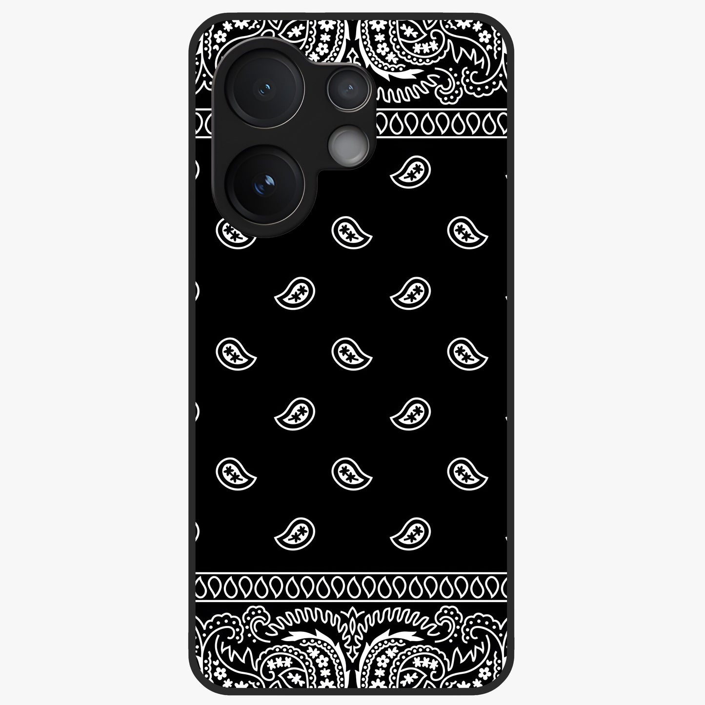 Retro Rebel Threads Glass Case showing flat back view with vintage street style artwork and glossy glass finish.