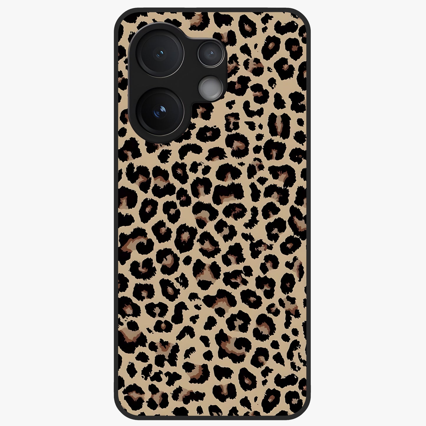Savage Chic Pattern Glass Case showing flat back view with stylish patterned artwork and glossy glass finish.