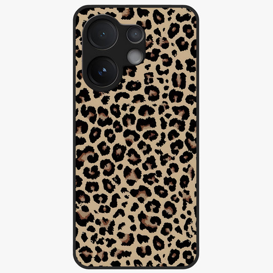 Savage Chic Pattern Glass Case showing flat back view with stylish patterned artwork and glossy glass finish.
