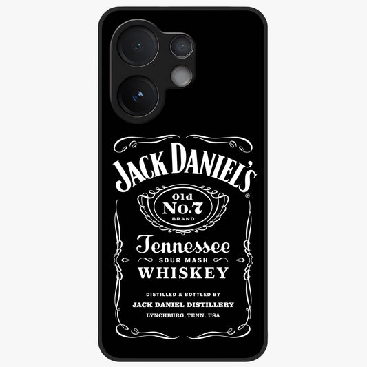 Vintage Whiskey Heritage Glass Case showing flat back view with classic whiskey inspired artwork and glossy glass finish.