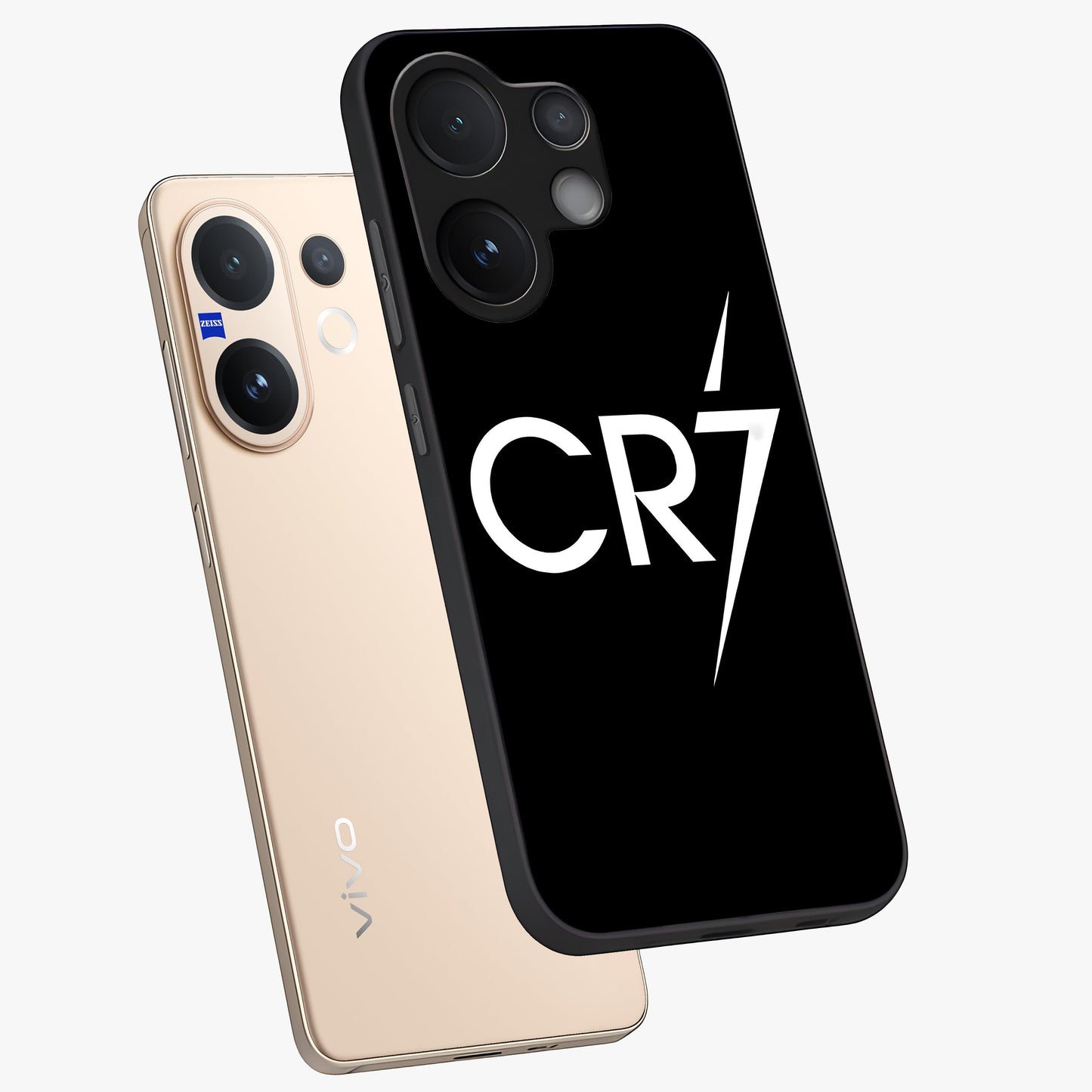 Cr7 Elite Strike Glass Case displayed in angled mockup highlighting powerful sports graphic with bold athletic theme.