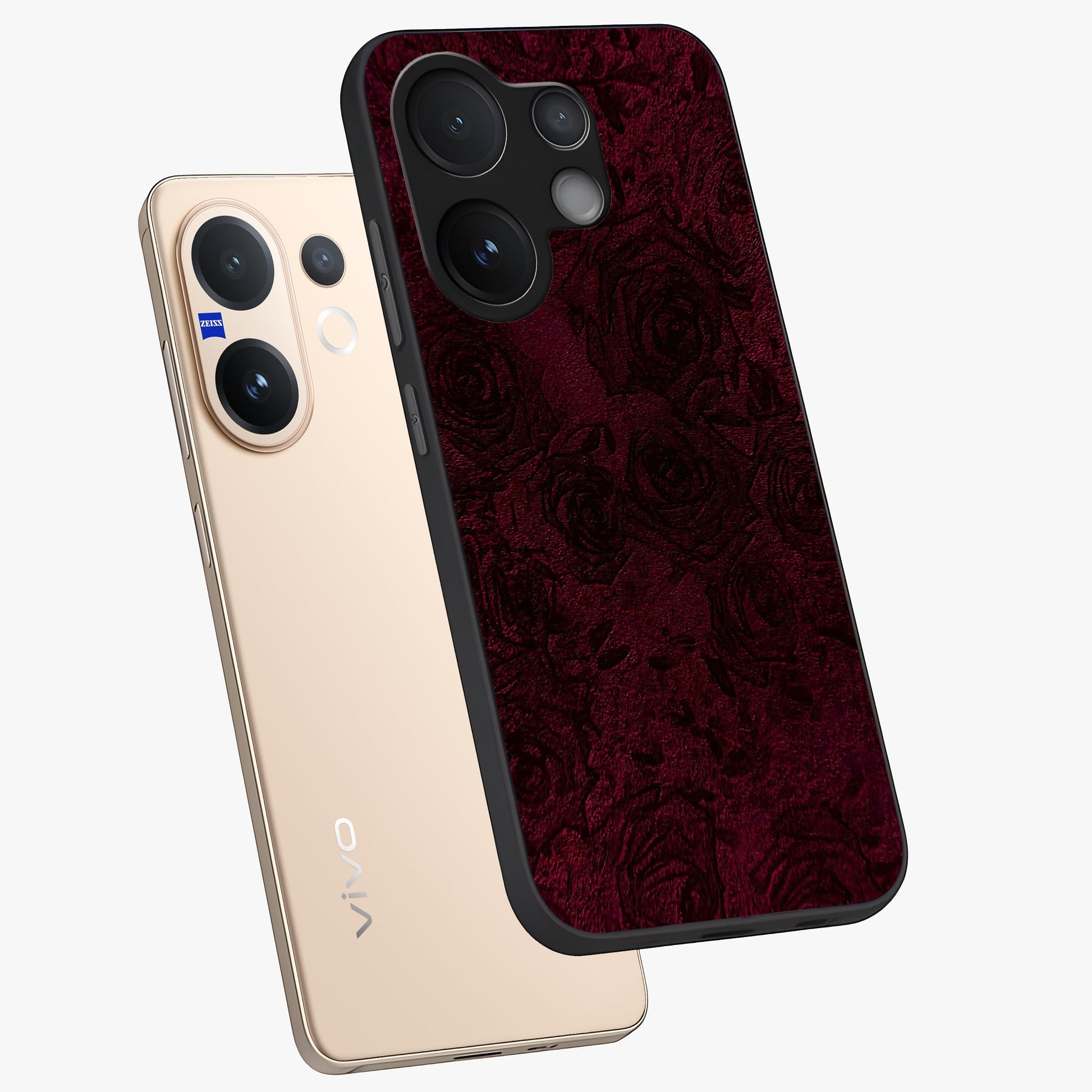 Crimson Fade Flow Glass Case displayed in angled mockup highlighting smooth gradient design with modern aesthetic style.