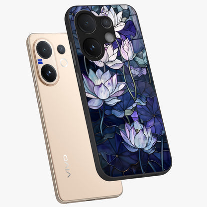 Gloss Petal Rush Glass Case displayed in angled mockup highlighting vibrant petal design with elegant floral aesthetic.