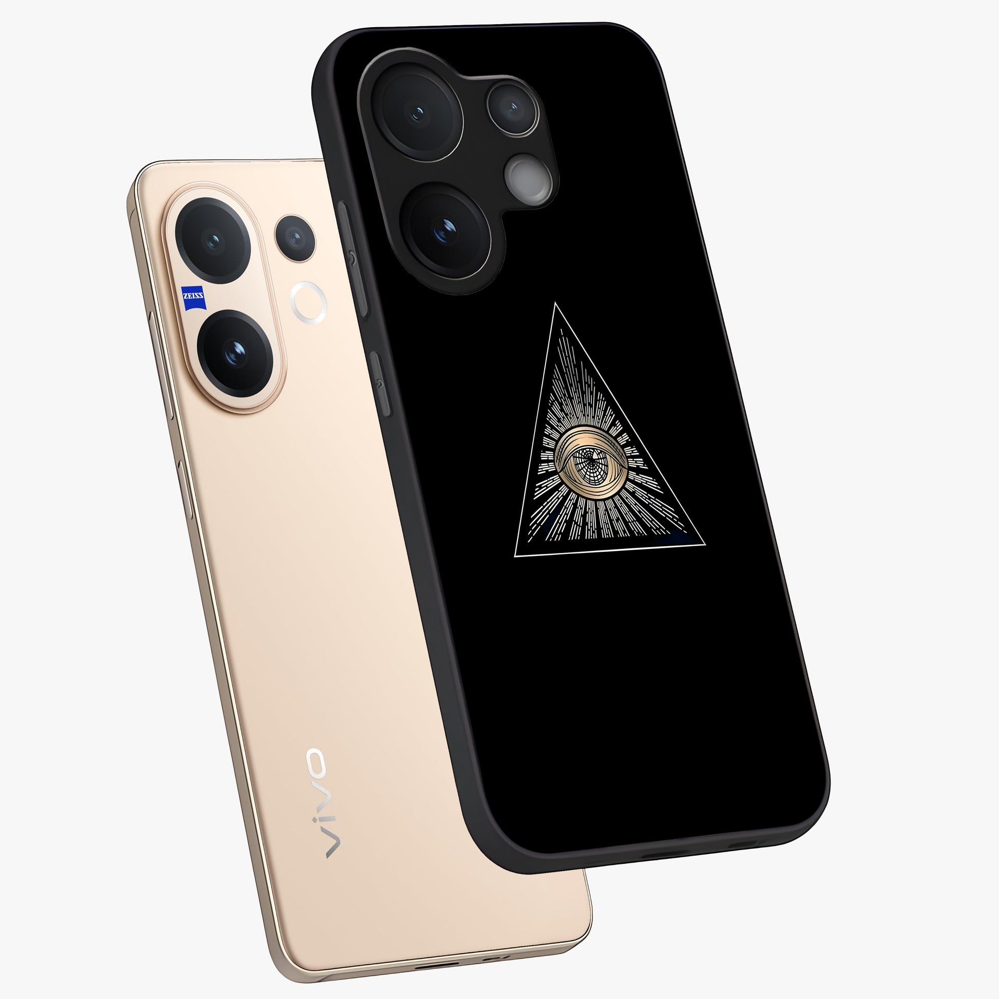 Illuminati Evil Glass Case displayed in angled mockup highlighting dark occult inspired design with bold aesthetic style.