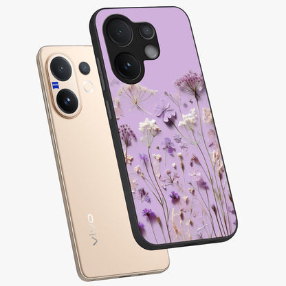 Lavender Blossom Dream Glass Case displayed in angled mockup highlighting dreamy lavender flower design with calming aesthetic style.