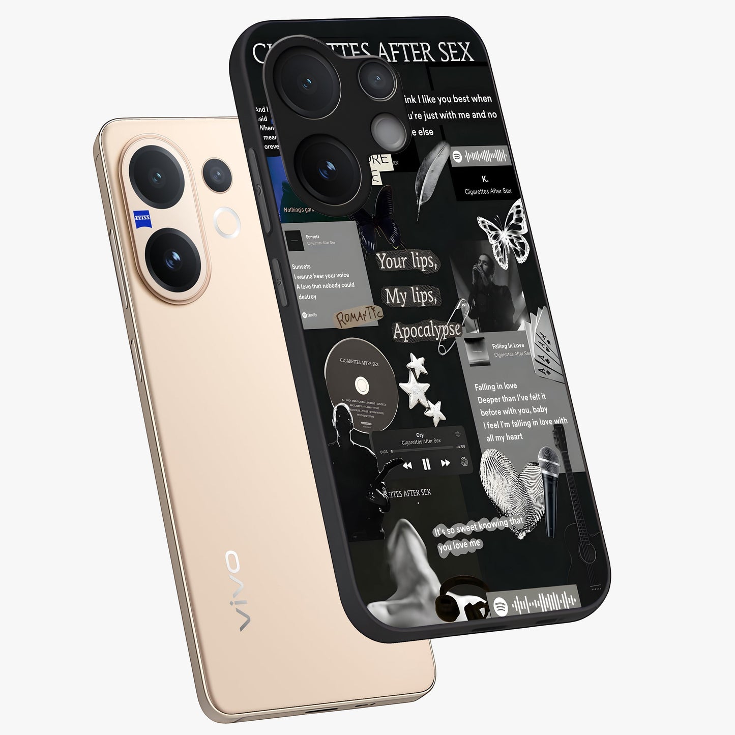 Midnight Love Echo Glass Case displayed in angled mockup highlighting elegant love inspired design with deep aesthetic style.