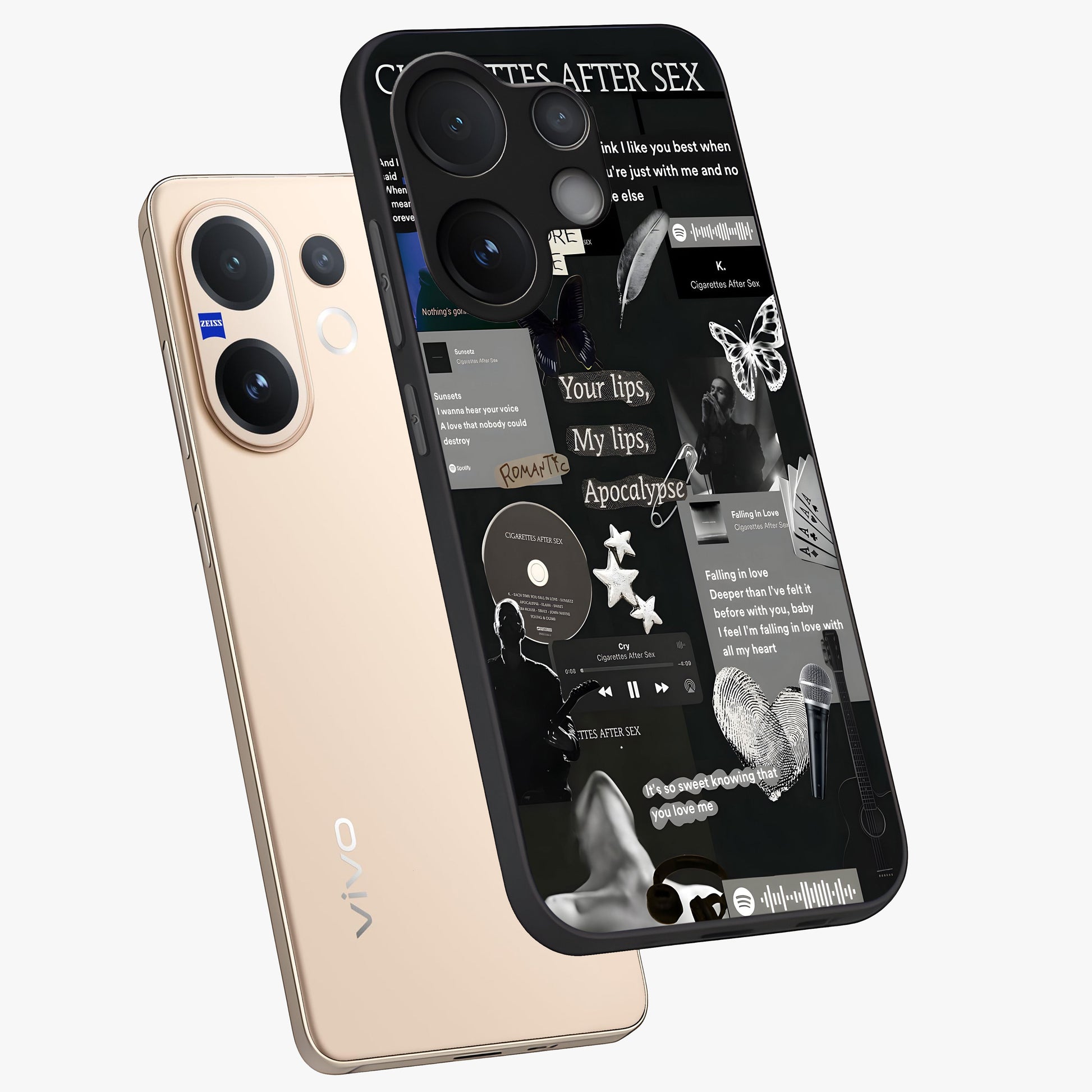 Midnight Love Echo Glass Case displayed in angled mockup highlighting elegant love inspired design with deep aesthetic style.