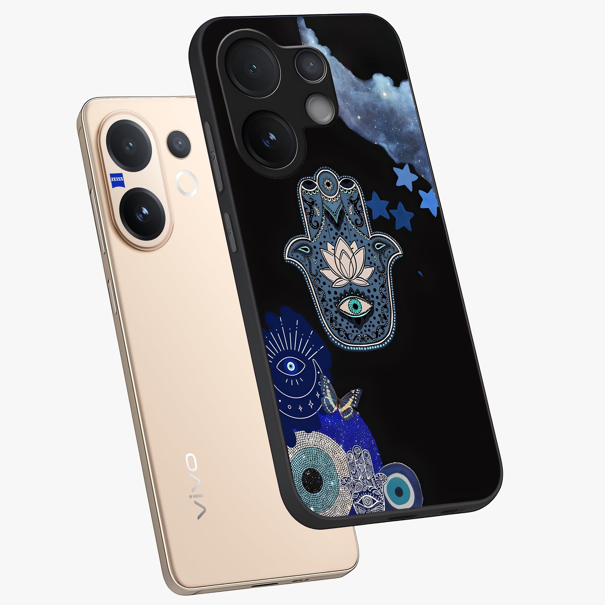 Mystic Hand Aura Glass Case displayed in angled mockup highlighting magical aura design with spiritual aesthetic style.