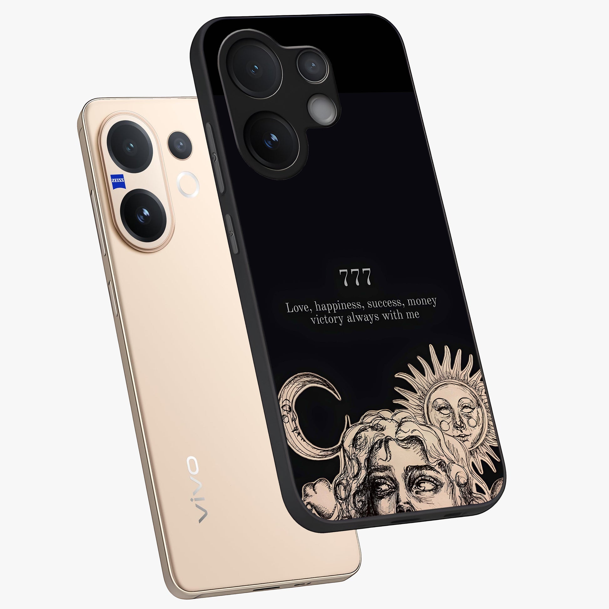 Mystic Victory Aura Glass Case displayed in angled mockup highlighting energetic aura design with bold mystical aesthetic.