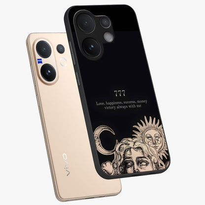 Mystic Victory Aura Glass Case displayed in angled mockup highlighting energetic aura design with bold mystical aesthetic.