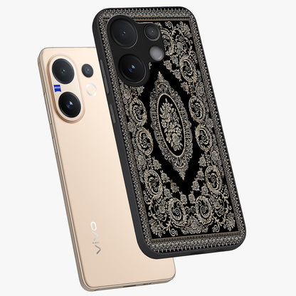Noir Bloom Elegance Glass Case displayed in angled mockup highlighting refined flower design with stylish noir aesthetic.
