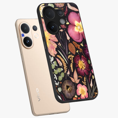 Petal Dream Tapestry Glass Case displayed in angled mockup highlighting decorative petal pattern with elegant botanical aesthetic.